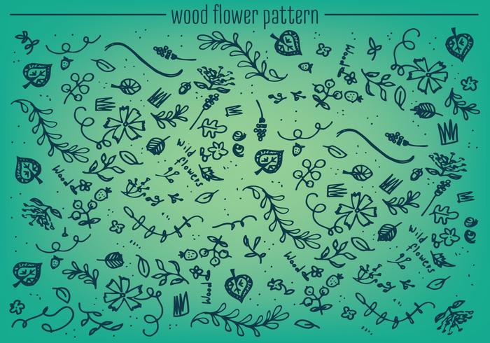 Free Wood Flower Pattern Vector Background