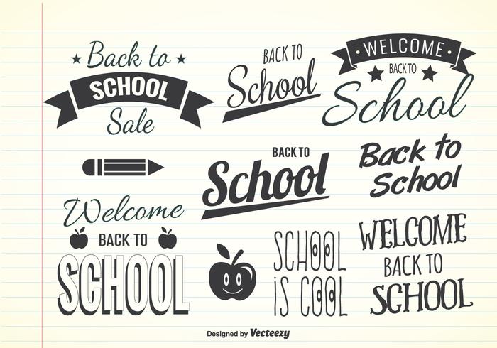 Cool Back To School Label Set vector