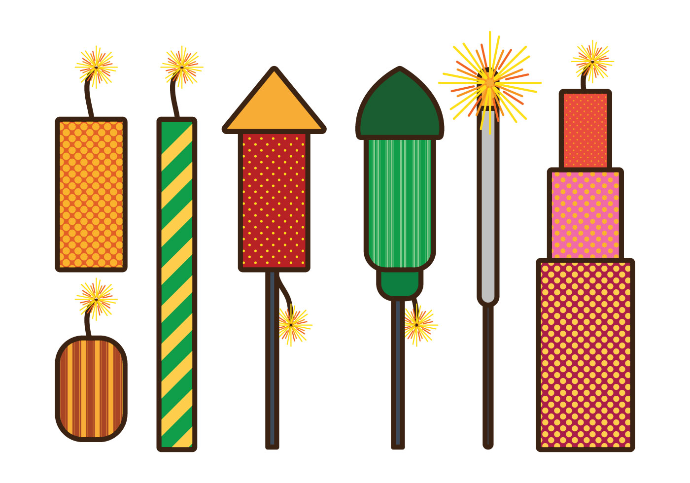 Fire Crackers Vector 102806 Vector Art at Vecteezy