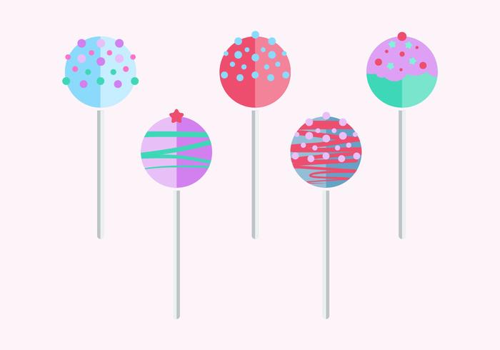 Flat Style Cake Pops vector