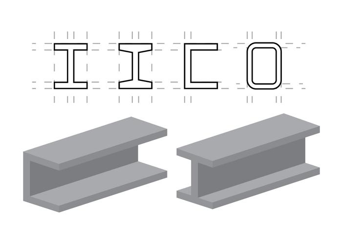 Vector Illustration of Steel Beams