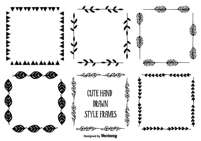 Hand Drawn Style Frame Set vector