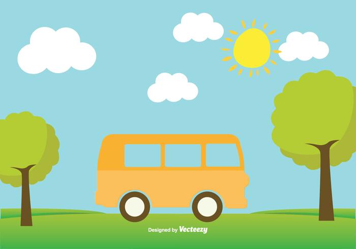 Cute Minibus Illustration Cute Minibus Illustration