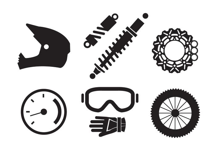 Vector conjunto de elementos de la motocicleta