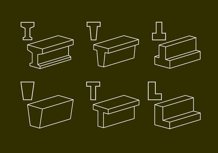 Vector Illustration of Steel Beams Vector Illustration of Steel Beams