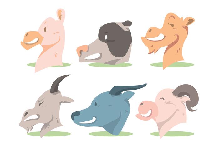 Animal Head Vector Set