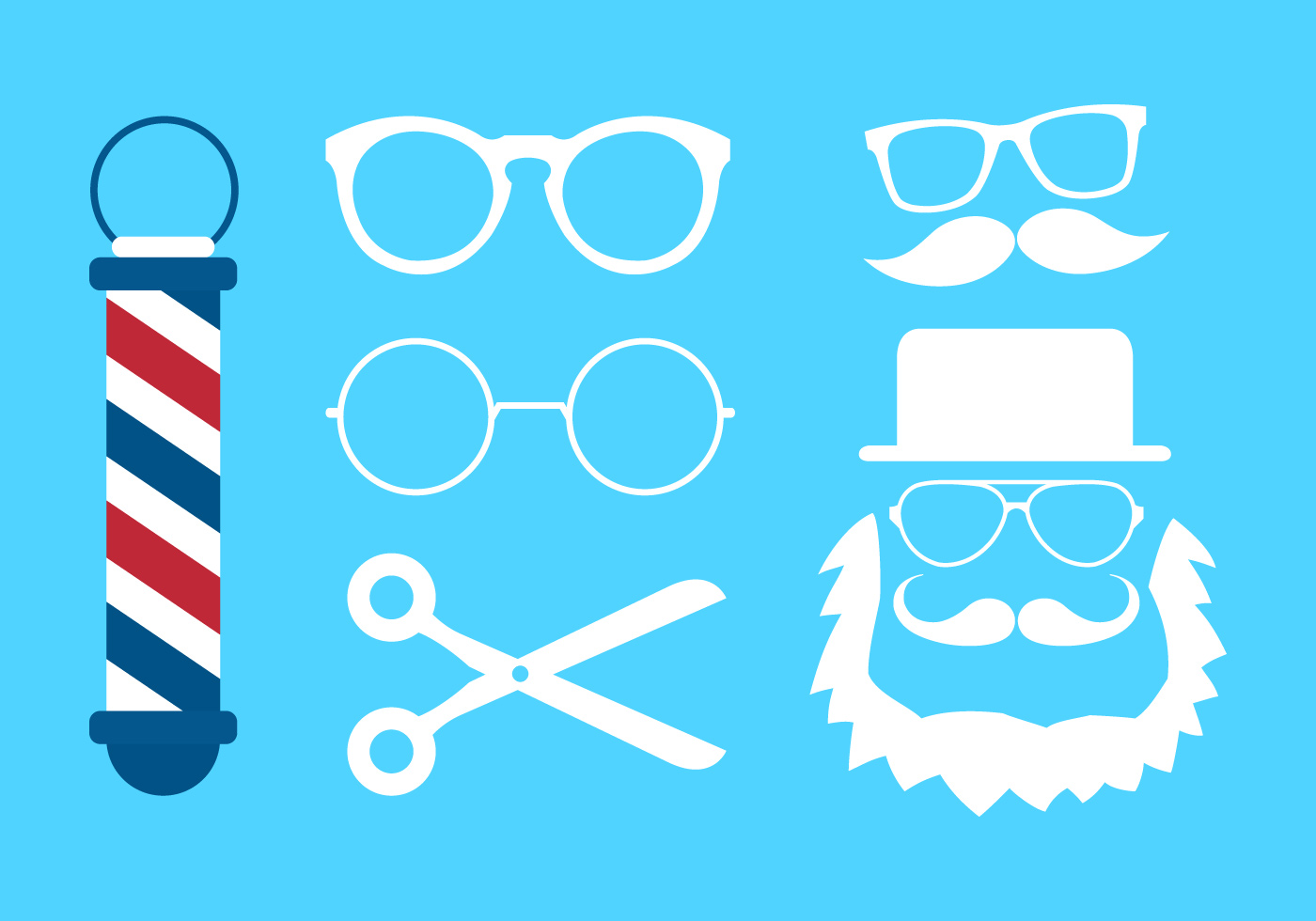 Vector Collection of Glasses and Barber Icons - Download 