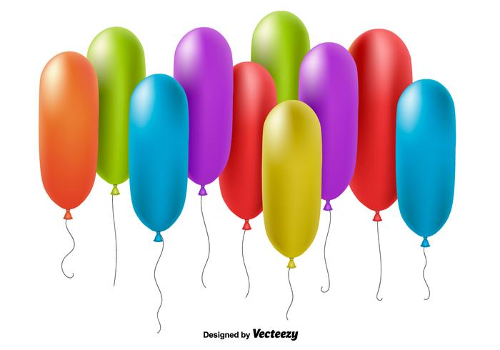 Realistische Bunte Luftballons Download Kostenlos Vector