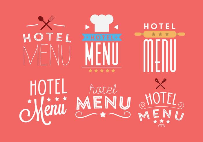 Vector Set of Hotel Menu