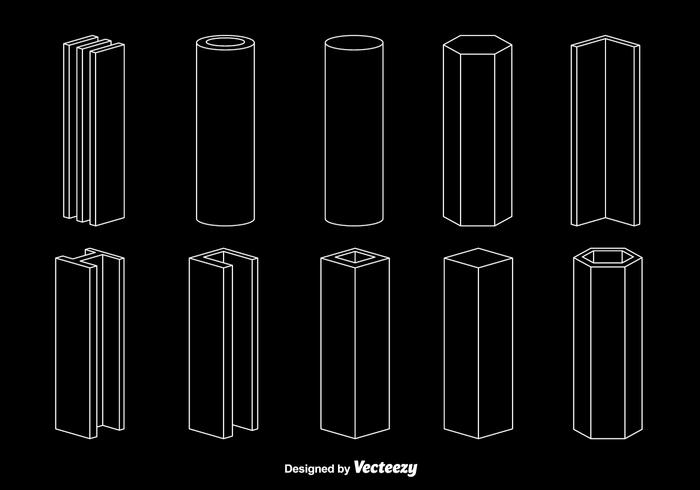 White line steel beam vector