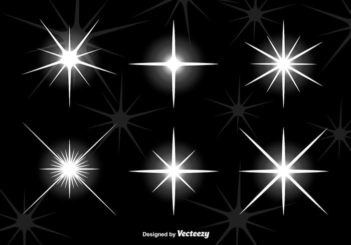 Bright star lights vector