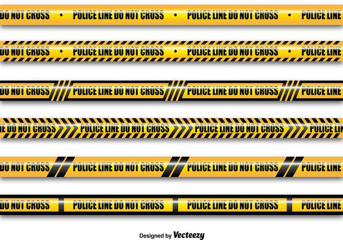 Yellow police lines vector