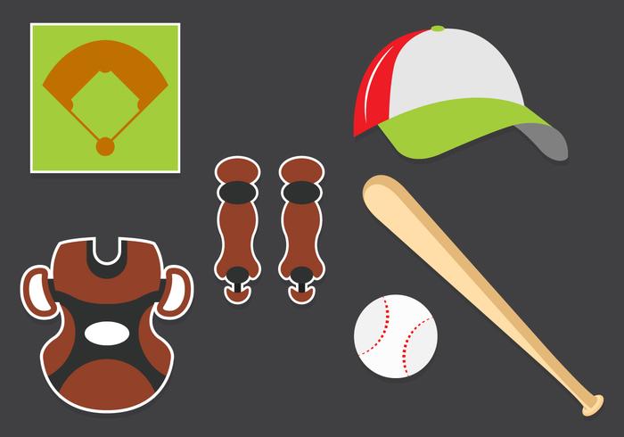Vector Set of Baseball Symbols Vector Set of Baseball Symbols
