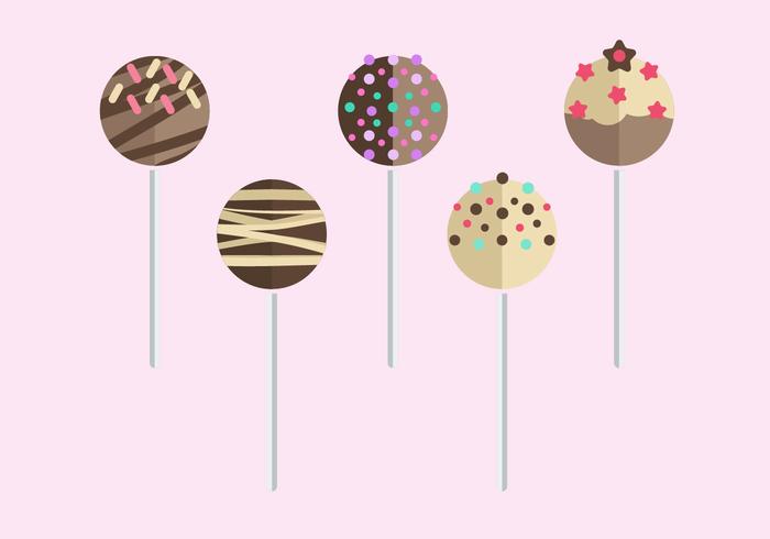 Flat Style Chocolate Cake Pops vector