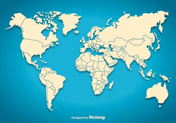 Mapa del mundo silueta vector