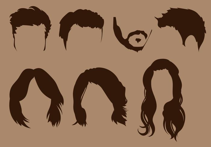 Coiffure Silhouette Vector Set