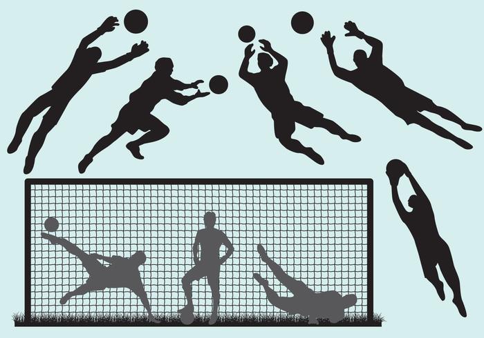 Goal Keeper Silhouettes vector