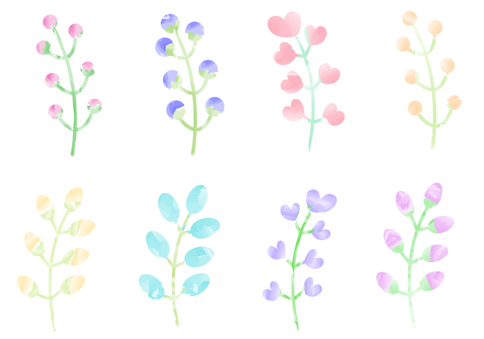 Free Watercolor Plants Vector Free Watercolor Plants Vector
