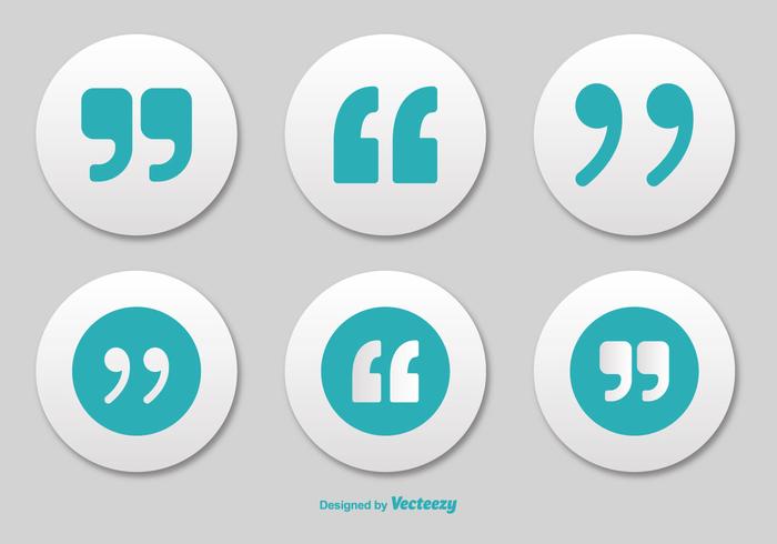 Quotation Marks Button Set vector