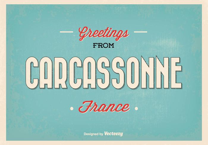 Carcassonne France Greeting Illustration vector