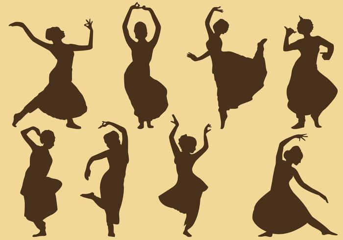 Indian Woman Silhouettes vector