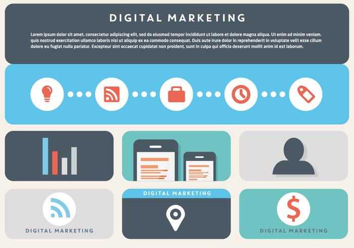 Free Flat Digital Marketing Vector Background