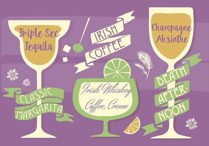 Free Various Cocktails Vector Background