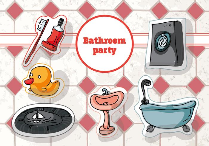 Free Hand Drawn Bathroom Vector Background Free Hand Drawn Bathroom Vector Background