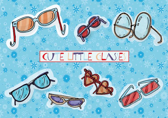 Free Cute Hand Drawn Glasses Vector Background