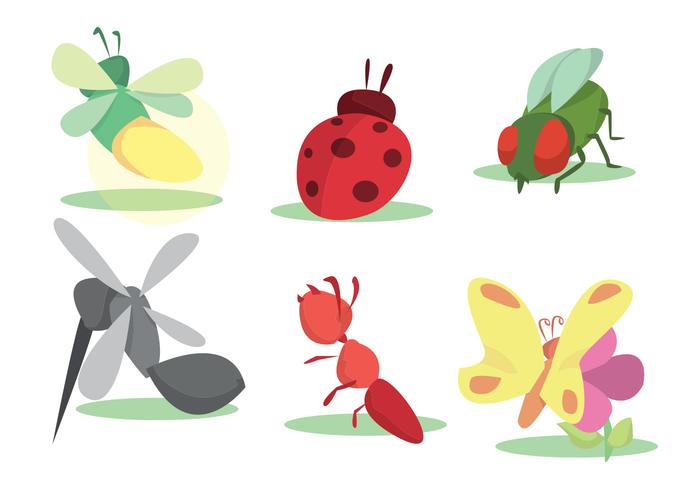 Colorido Insecto Vector Set