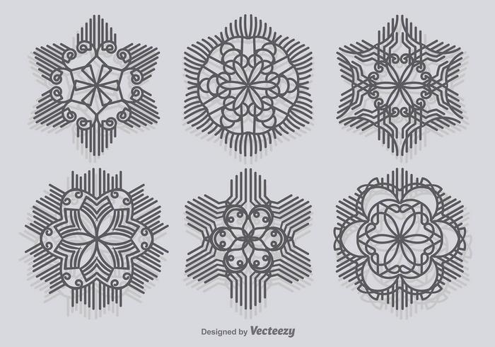 Modern Snowflakes vector