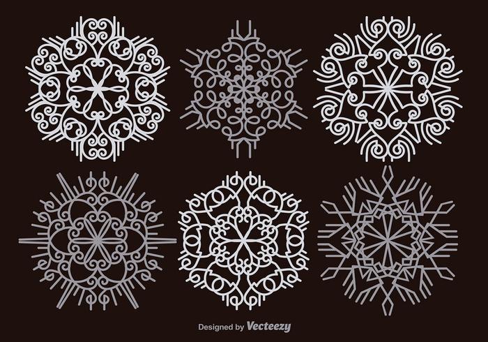 White snowflakes vector