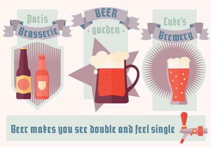 Free Minimal Beer Illustration Vector Background
