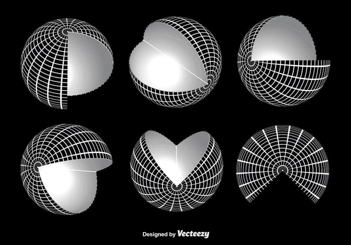 White globe grid vectors