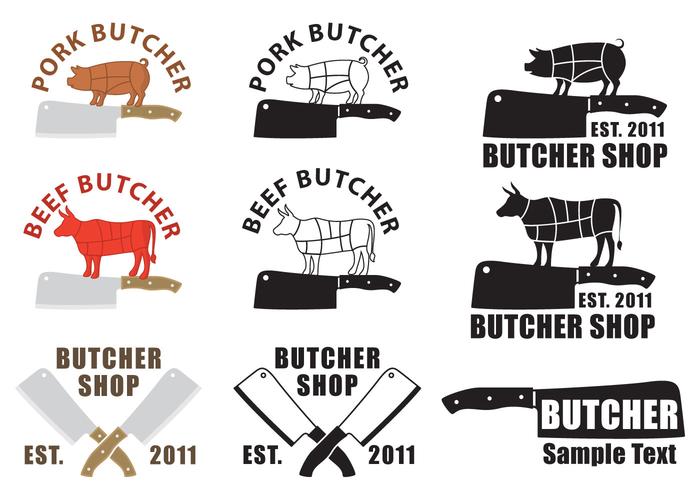 Butcher And Cleaver Logos vector