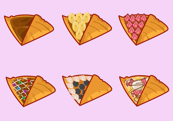 Various Flavor Crepes vector