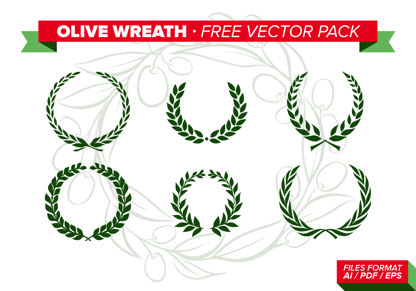 Olive Wreath Free Vector Pack - Download Free Vectors, Clipart Graphics