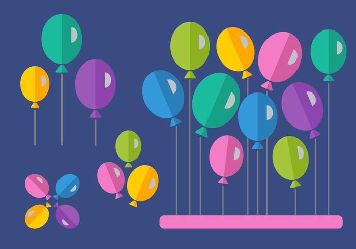 Globos planos de estilo libre vector