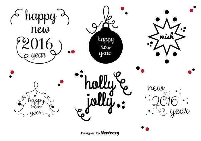 New Year's vector labels