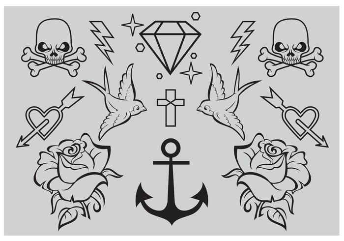 Drawing Stencils Tattoos Vector Illustration Stock Vector (Royalty Free)  1793295421