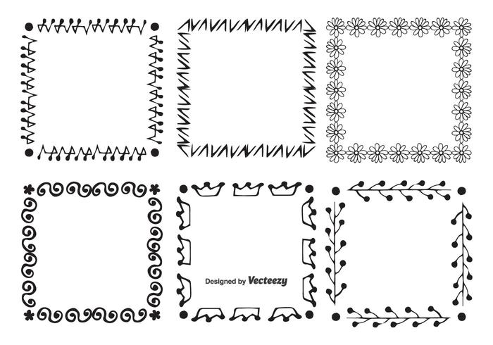 Hand Drawn Style Frame Set vector