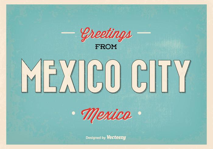 Retro Ciudad de México Saludo Ilustración vector