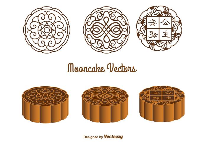 Ornamentado Mooncake vectores