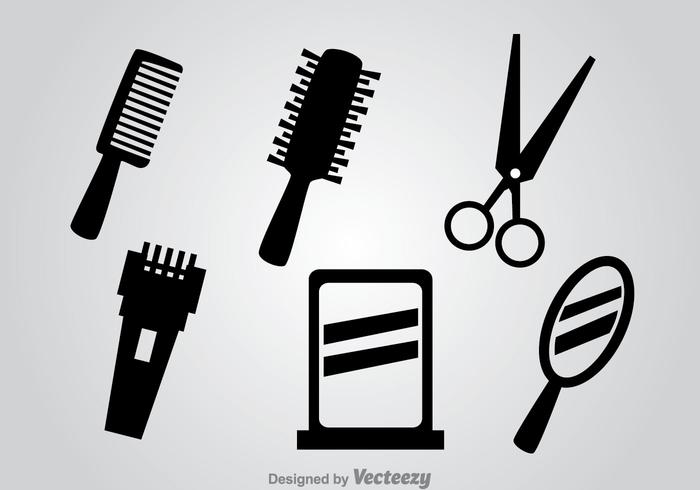 Barber Tools Black Vector Icons