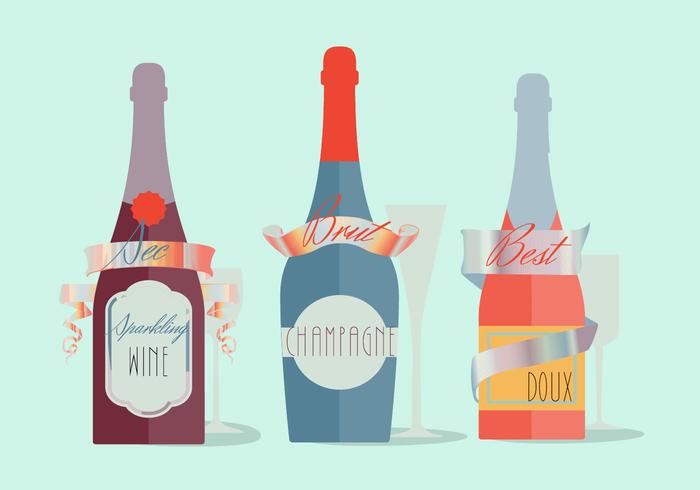 Various Modern Flat Champagne Vector Background