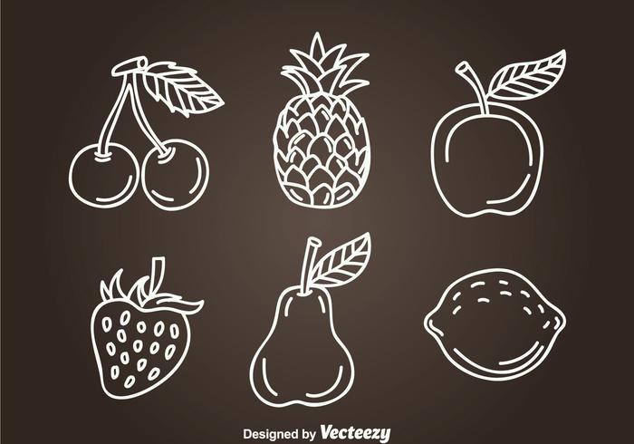 Fruits Hand Drawn Icon Vectors