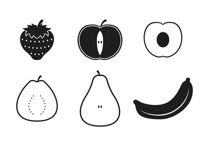 Iconos de fruta de guayaba vector