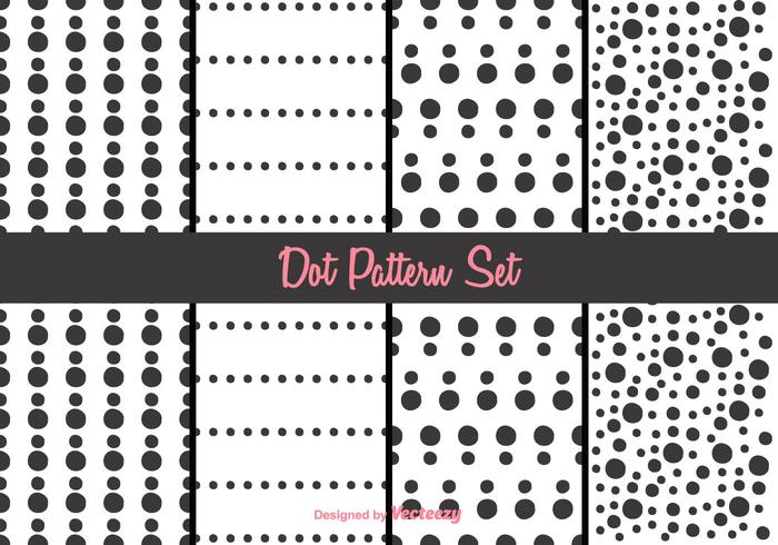 Black and White Dot Pattern Vector Set