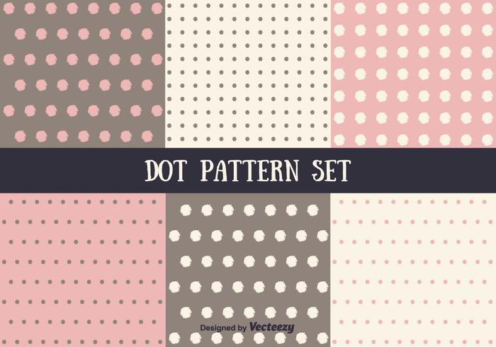 Pink and Brown Vector Dot Pattern Set