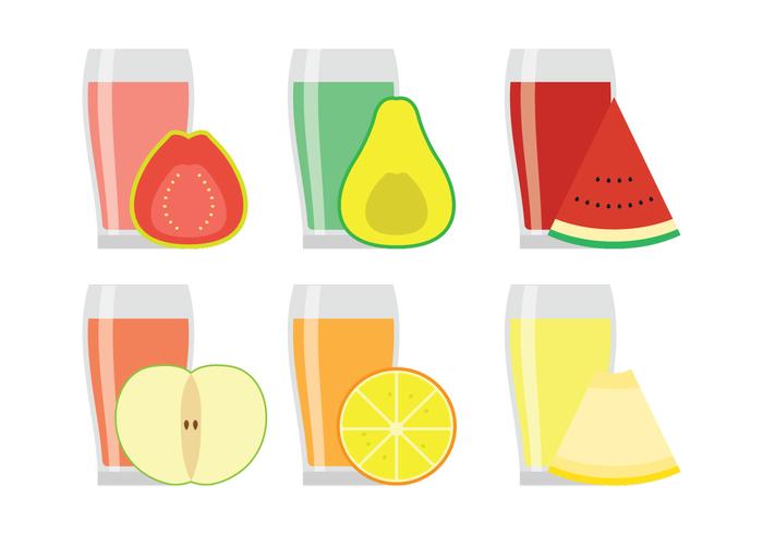 Jugos de frutas vectoriales vector